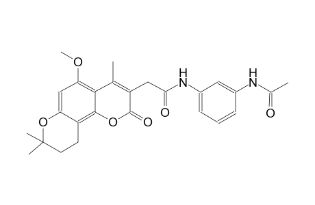 N-(3-acetamidophenyl)-2-(5-methoxy-4,8,8-trimethyl-2-oxo-2,8,9,10-tetrahydropyrano[2,3-f]chromen-3-yl)acetamide
