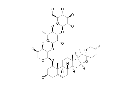 SPIROSTA-5,25(27)-DIENE-1-BETA,3-BETA-DIOL-1-O-[O-BETA-D-GLUCOPYRANOSYL-(1->3)-ALPHA-L-RHAMNOPYRANOSYL-(1->2)-ALPHA-L-ARABINOPYRANOSIDE]