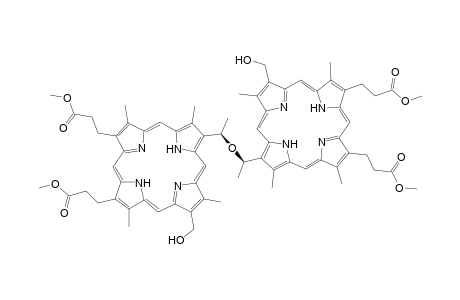 1-[2-Hydroxymethyl)-1,3,5,8-tetramethyl-6,7-bis(2-methoxycarbonylethyl)porphyrin-4-yl]-1-ethyl 1-[4-(Hydroxymethyl)-1,3,5,8-tetramethyl-6,7-bis(2-methoxycarbonylethyl)porphrin-2-yl)-1-ethyl ether .beta.-isomer