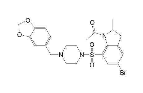 1H-indole, 1-acetyl-7-[[4-(1,3-benzodioxol-5-ylmethyl)-1-piperazinyl]sulfonyl]-5-bromo-2,3-dihydro-2-methyl-
