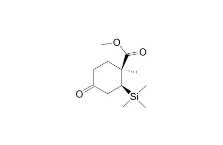 Cyclohexanecarboxylic acid, 1-methyl-4-oxo-2-(trimethylsilyl)-, methyl ester, cis-