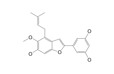 MORACIN-T;2-(3,5-DIHYDROXYPHENYL)-5-METHOXY-4-(3-METHYLBUT-2-ENYL)-BENZOFURAN-6-OL