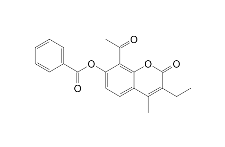 (8-Acetyl-3-ethyl-4-methyl-2-oxo-2H-1-benzopyran-7-yl) benzoate