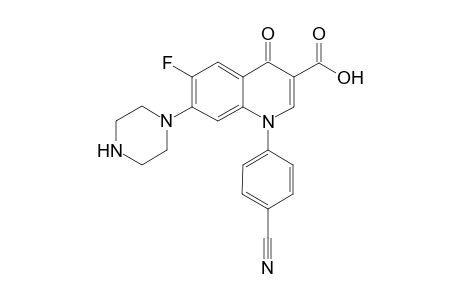 1-(p-Cyanophenyl)-7-(piperazin-1'-yl)-3-(hydroxycarnonyl)-6-fluoro-1,4-dihydro-4-quinolone