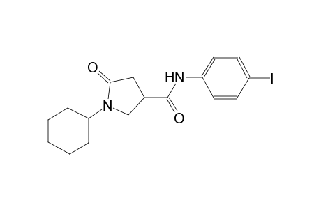 1-Cyclohexyl-N-(4-iodophenyl)-5-oxo-3-pyrrolidinecarboxamide