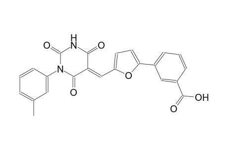 3-{5-[(E)-(1-(3-methylphenyl)-2,4,6-trioxotetrahydro-5(2H)-pyrimidinylidene)methyl]-2-furyl}benzoic acid