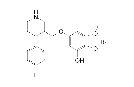 Paroxetine-M (demethylenyl-methoxy-glucuronide) MS2