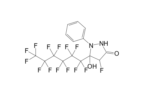 5-(Perfluorohexyl)-4-fluoro-5-hydroxy-1-phenylpyrazolidin-3-one