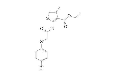 2-{2-[(p-CHLOROPHENYL)THIO]ACETAMIDO}-4-METHYL-3-THIOPHENECARBOXYLIC ACID, ETHYL ESTER