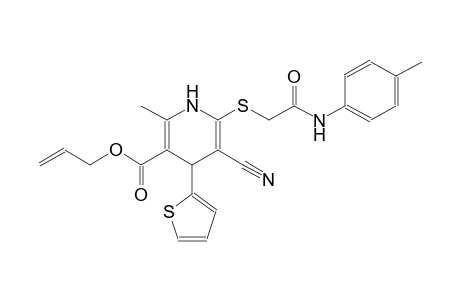 3-pyridinecarboxylic acid, 5-cyano-1,4-dihydro-2-methyl-6-[[2-[(4-methylphenyl)amino]-2-oxoethyl]thio]-4-(2-thienyl)-, 2-propenyl ester