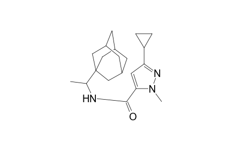 1H-Pyrazole-5-carboxamide, 3-cyclopropyl-1-methyl-N-(1-tricyclo[3.3.1.1(3,7)]dec-1-ylethyl)-