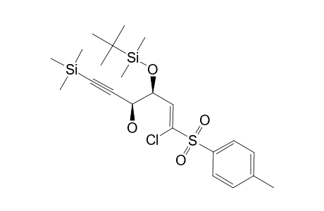 (1Z,3R*,4R*)-3-[(TERT.-BUTYLDIMETHYLSILYL)-OXY]-1-CHLORO-1-(PARA-TOLYLSULFONYL)-6-(TRIMETHYLSILYL)-HEX-1-EN-5-YN-4-OL;SYN-ISOMER