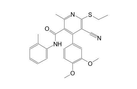 5-cyano-4-(3,4-dimethoxyphenyl)-6-(ethylsulfanyl)-2-methyl-N-(2-methylphenyl)nicotinamide