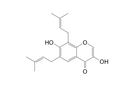 3,7-Dihydroxy-6,8-bis(3-methylbut-2-en-1-yl)-4H-1-benzopyran-4-one