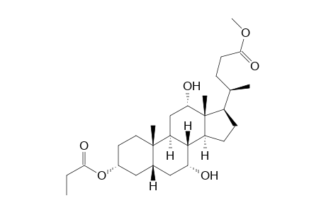 Cholan-24-oic acid, 7,12-dihydroxy-3-(1-oxopropoxy)-, methyl ester, (3.alpha.,5.beta.,7.alpha.,12.alpha.)-