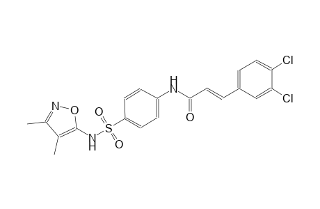 (2E)-3-(3,4-dichlorophenyl)-N-(4-{[(3,4-dimethyl-5-isoxazolyl)amino]sulfonyl}phenyl)-2-propenamide