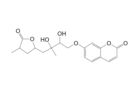 7-[2,3-dihydroxy-3-methyl-4-(4-methyl-5-oxo-2-oxolanyl)butoxy]-1-benzopyran-2-one