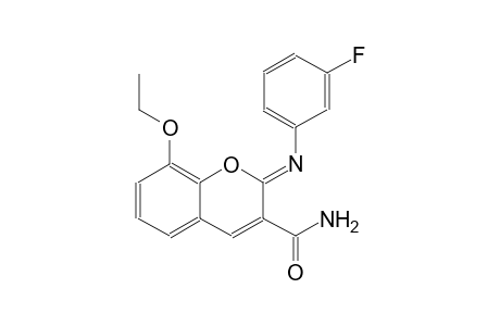 (2Z)-8-ethoxy-2-[(3-fluorophenyl)imino]-2H-chromene-3-carboxamide