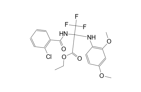 ethyl 2-[(2-chlorobenzoyl)amino]-2-(2,4-dimethoxyanilino)-3,3,3-trifluoropropanoate