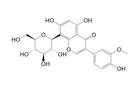 4H-1-Benzopyran-4-one, 8-.beta.-D-glucopyranosyl-5,7-dihydroxy-3-(4-hydroxy-3-methoxyphenyl)-