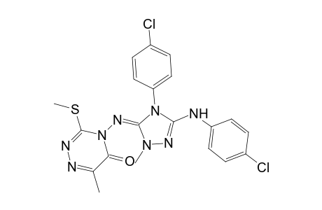 4-(((3Z,5Z)-4-(4-Chlorophenyl)-5-[(4-chlorophenyl)imino]-2-methyl-1,2,4-triazolidin-3-ylidene)amino)-6-methyl-3-(methylsulfanyl)-1,2,4-triazin-5(4H)-one