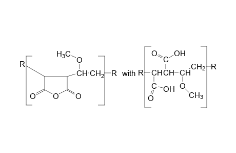 Maleic acid-methyl vinyl ether copolymer with maleic anhydride structures