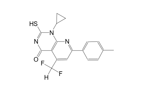pyrido[2,3-d]pyrimidin-4(1H)-one, 1-cyclopropyl-5-(difluoromethyl)-2-mercapto-7-(4-methylphenyl)-