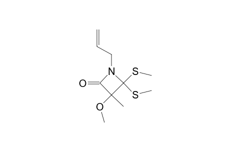 1-ALLYL-3-METHOXY-3-METHYL-4,4-BIS-(METHYLTHIO)-2-AZETIDINONE