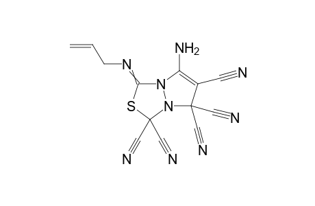 7-Amino-1-(2-propenyl)iminopyrazolo[1,2-c]-1,3,4-thiadiazole-3,3,5,5,6-pentacarbonitrile