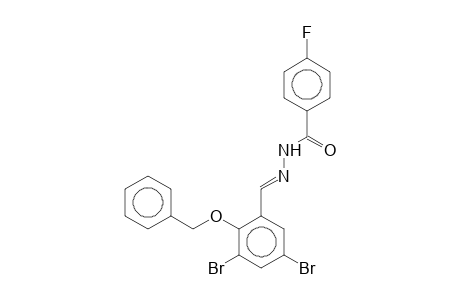 Benzaldehyde-2-benzyloxy-3,5-dibromo-, (4-fluorobenzoyl-)hydrazone