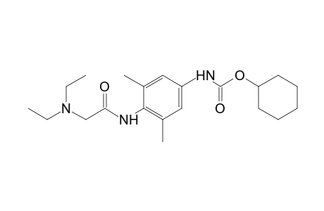 4-[2-(diethylamino)acetamido]-3,5-dimethylcarbanilic acid, cyclohexyl ester