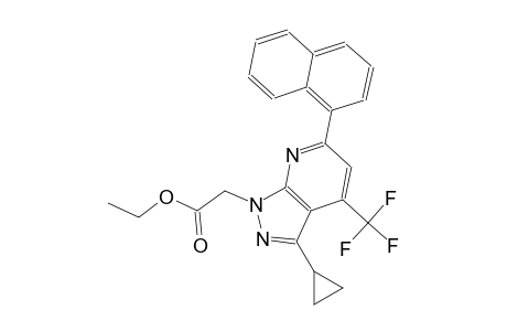1H-pyrazolo[3,4-b]pyridine-1-acetic acid, 3-cyclopropyl-6-(1-naphthalenyl)-4-(trifluoromethyl)-, ethyl ester