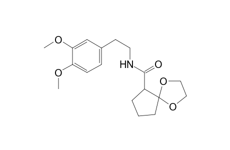 N-[beta-(3,4-Dimethoxy-phenyl)ethyl]-cyclopentanon-(1)-carboxylic acid-(2)-amide-ethylenacetal