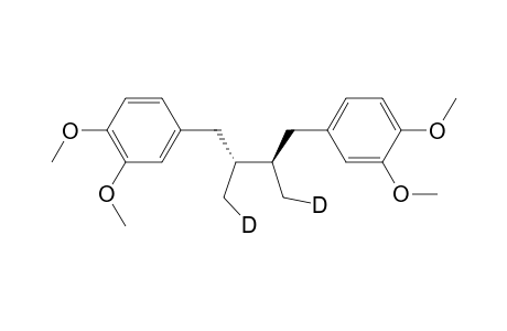 (+/-)-1,4-dideutero-2,3-bis((3',4'-dimethoxyphenyl)methyl)butane
