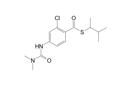 Benzenecarbothioic acid, 2-chloro-4-[[(dimethylamino)carbonyl]amino]-, S-(1,2-dimethylpropyl) ester