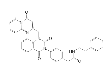 2-[4-(1-[(6-methyl-4-oxo-4H-pyrido[1,2-a]pyrimidin-2-yl)methyl]-2,4-dioxo-1,4-dihydro-3(2H)-quinazolinyl)phenyl]-N-(2-phenylethyl)acetamide