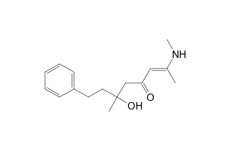 8-Phenyl-6-methyl-6-hydroxy-2-(N-methylamino)oct-2-en-4-one