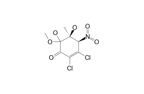 CIS-2,3-DICHLORO-5,6-DIHYDROXY-6-METHOXY-5-METHYL-4-NITRO-CYCLOHEX-2-ENONE
