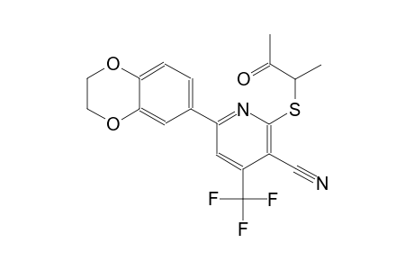 6-(2,3-dihydro-1,4-benzodioxin-6-yl)-2-[(1-methyl-2-oxopropyl)sulfanyl]-4-(trifluoromethyl)nicotinonitrile