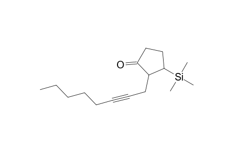 Cyclopentanone, 2-(2-octynyl)-3-(trimethylsilyl)-, trans-