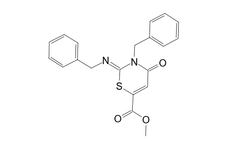 2H-1,3-Thiazine-6-carboxylic acid, 3,4-dihydro-4-oxo-3-(phenylmethyl)-2-[(phenylmethyl)imino]-, methyl ester