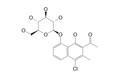 PATIENTOSIDE-A;2-ACETYL-4-CHLORO-1,8-DIHYDROXY-3-METHYLNAPHTHALENE-8-O-BETA-D-GLUCOPYRANOSIDE;4-CHLORONEPODIN-8-O-BETA-D-GLUCOPYRANOSIDE;4-CHLOROMU