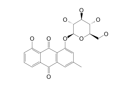 PULMATIN;1,8-DIHYDROXY-3-METHYL-ANTHRAQUINONE-1-O-BETA-D-GLUCOPYRANOSIDE
