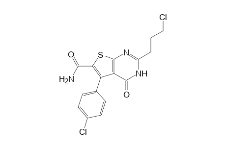 5-(4-Chlorophenyl)-3,4-dihydro-2-(3-chloropropyl)-4-oxothieno[2,3-d]-pyrimidine-6-carboxamide