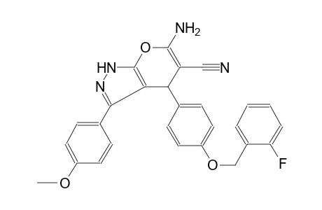 pyrano[2,3-c]pyrazole-5-carbonitrile, 6-amino-4-[4-[(2-fluorophenyl)methoxy]phenyl]-1,4-dihydro-3-(4-methoxyphenyl)-