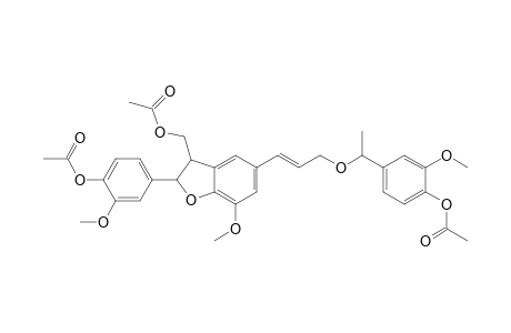 2-(4-Acetoxy-3-methoxyphenyl)-3-acetoxymethyl-7-methoxy-5-[3-(.alpha.-methyl-4-acetoxy-3-methoxybenzyloxy)propenyl]dihydrobenzofuran