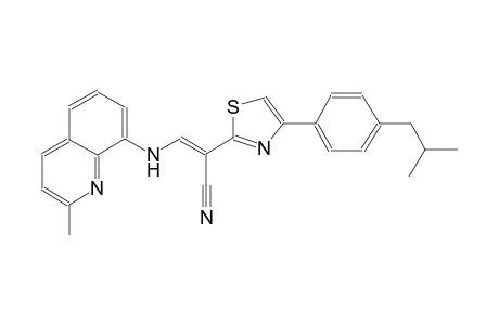 (2E)-2-[4-(4-isobutylphenyl)-1,3-thiazol-2-yl]-3-[(2-methyl-8-quinolinyl)amino]-2-propenenitrile