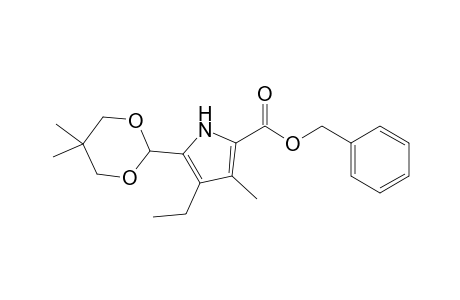 Benzyl 2-(5,5-dimethyl-1,3-dioxan-2-yl)-3-ethyl-4-methylpyrrole-5-carboxylate