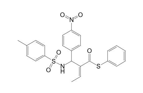 (E)-2-[(4-Nitrophenyl)(toluene-4-sulfonylamino)methyl]but-2-enethioic acid S-phenyl ester