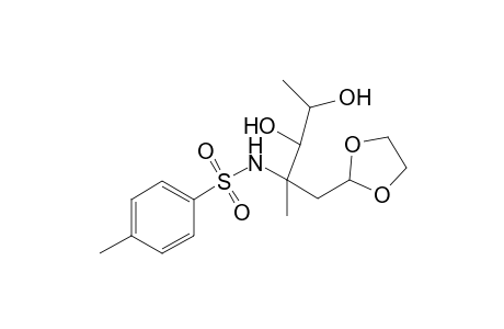 DL-lyxo-Hexose, 2,3,6-trideoxy-3-C-methyl-3-[[(4-methylphenyl)sulfonyl]amino]-, cyclic 1,2-ethanediyl acetal